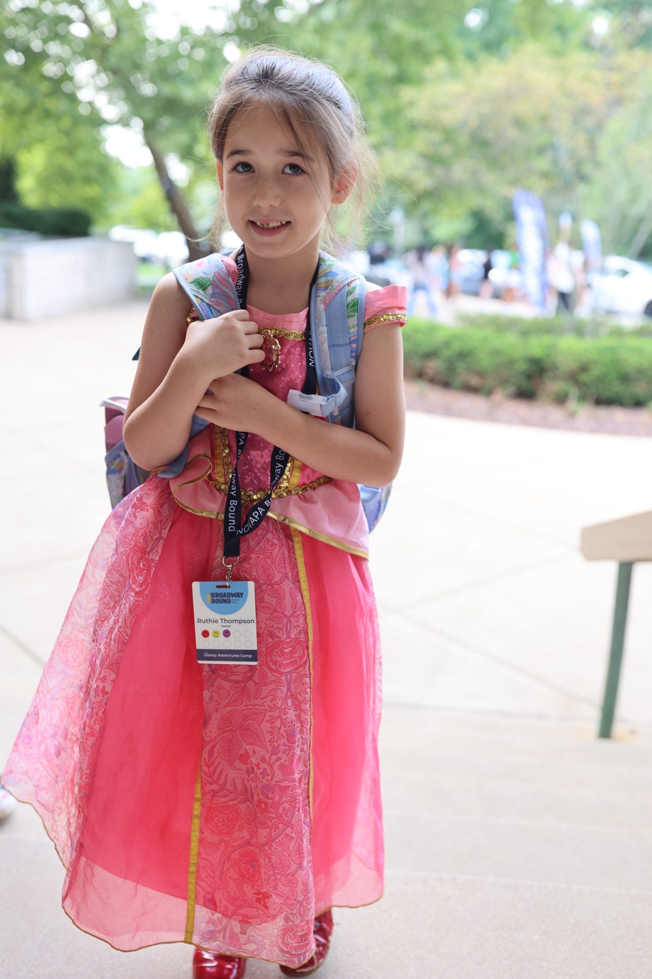 Child arriving at class
