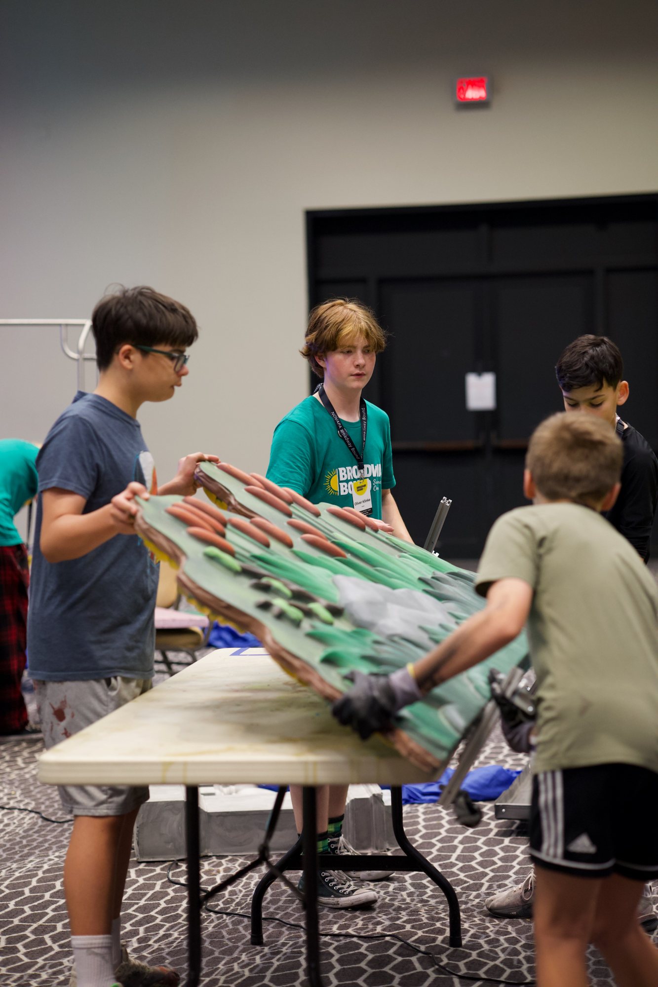 Kids building the show together