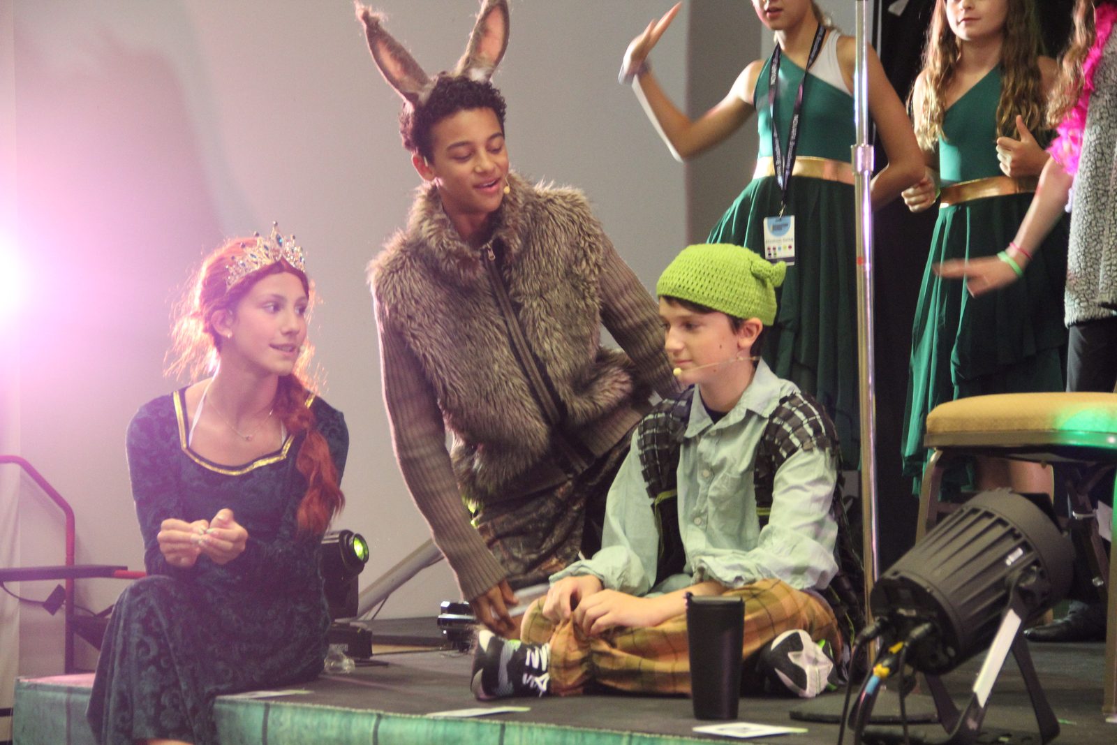 Campers on stage during Shrek JR.